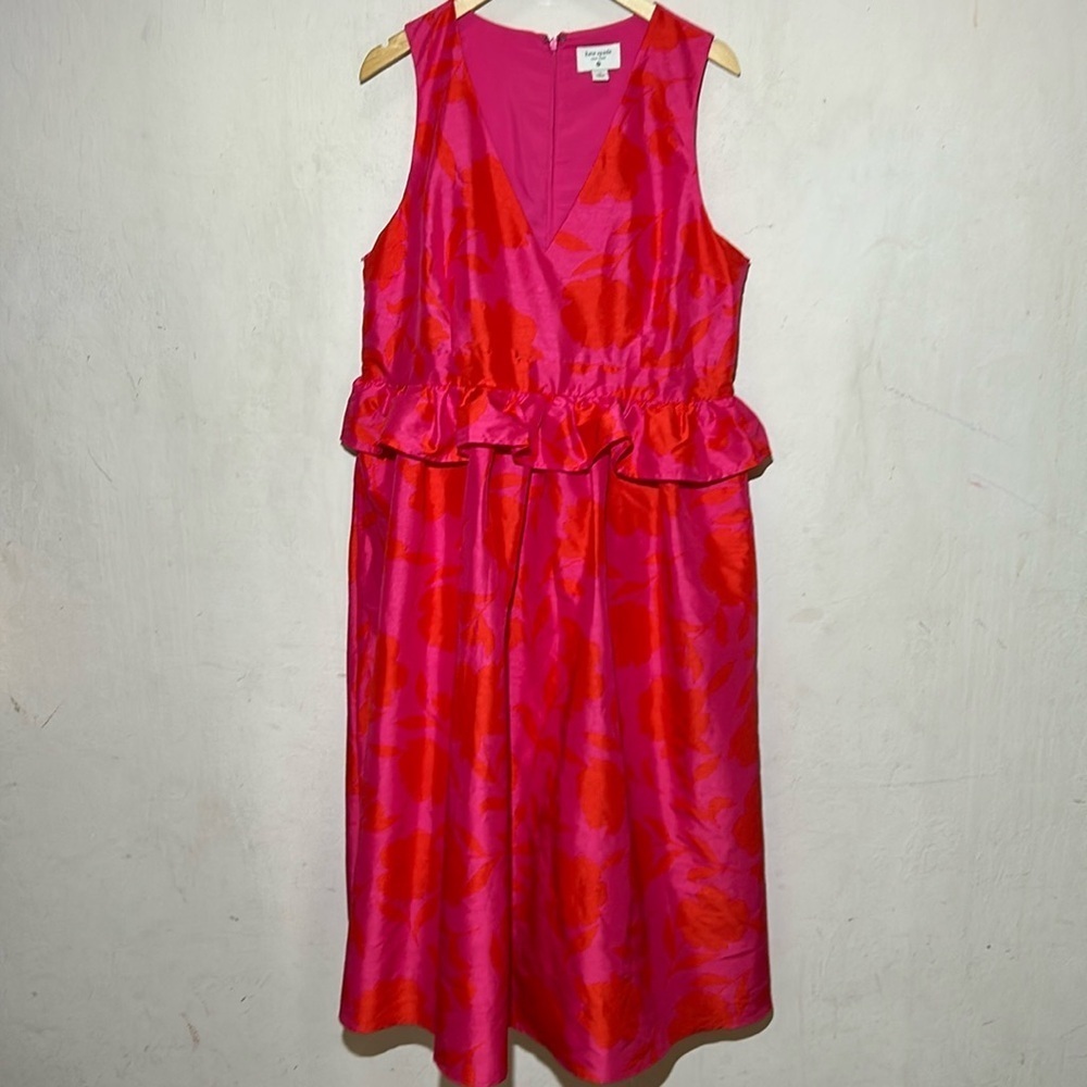 Kate Spade X Target Classic Rose Peplum Midi Dress  Size 16 NWOT - Picture 5 of 9